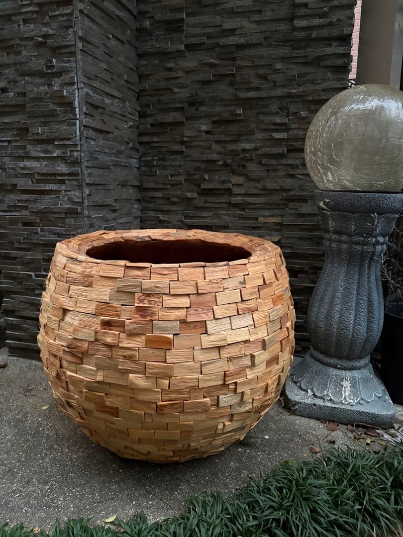 大型　モザイクウッドポット 鉢カバー 43 ×45cm