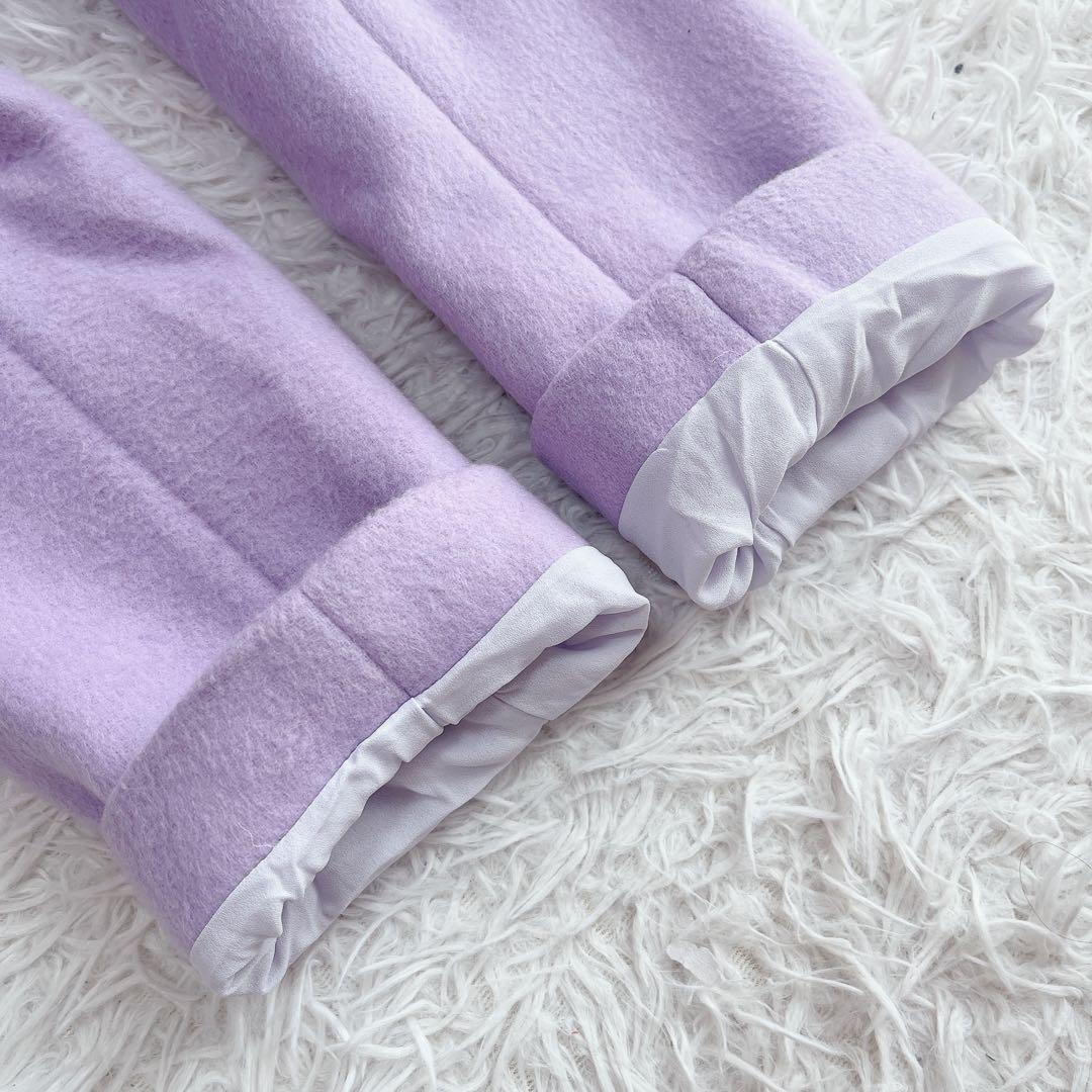 美品 セルフォード バックタック カシミヤ混ノーカラーコート ロング