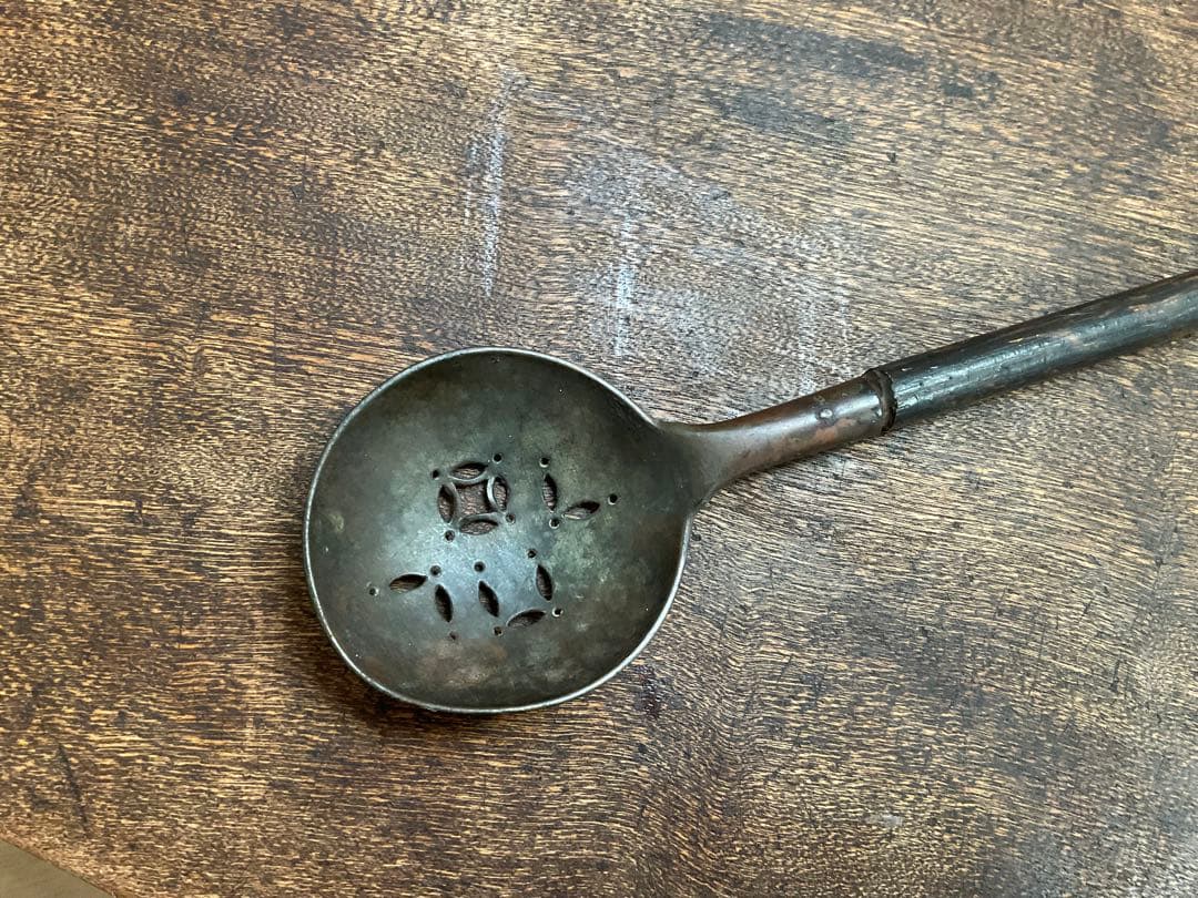 李朝　匙　柄杓　民藝　仏教美術　長さ約60cm