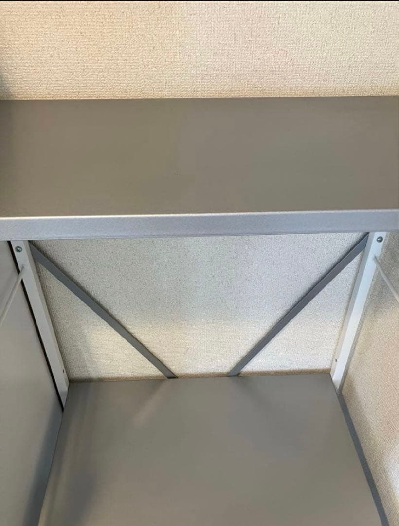 送料込みベルメゾンシルバースチール製オープンシェルフ幅59cm奥行き49cm