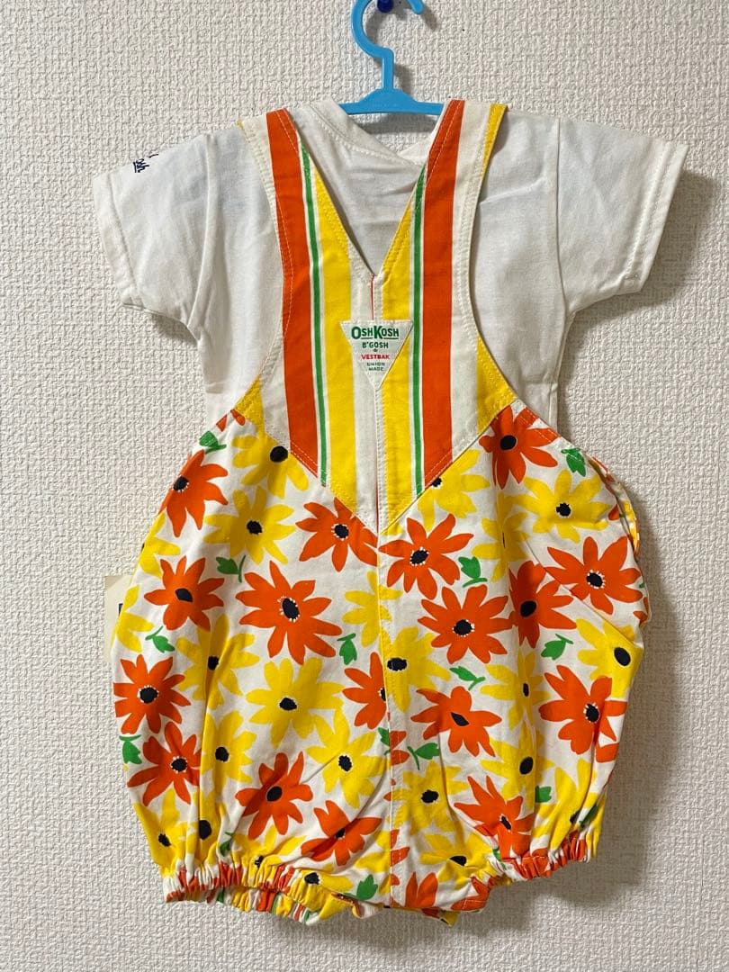 オシュコシュ　セットアップ　ショートオール　シャツ　80〜90 海外製