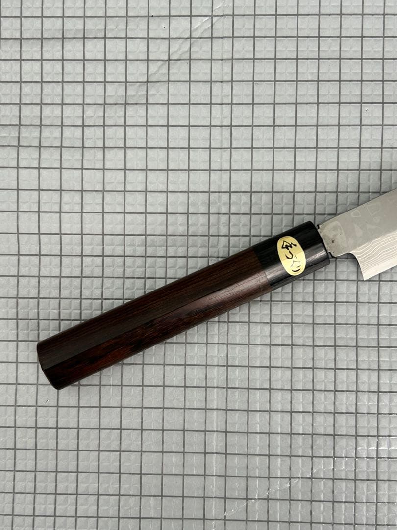 包丁 柳刃包丁 ダマスカス 安来鋼白紙２号 240mm 紫檀シノギ柄 刺身包丁①