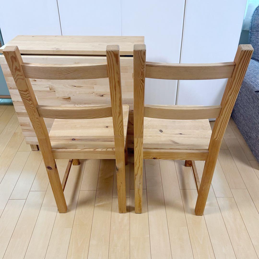 IKEA NORDENノールデン 折り畳みダイニングテーブル　チェア2バタフライ