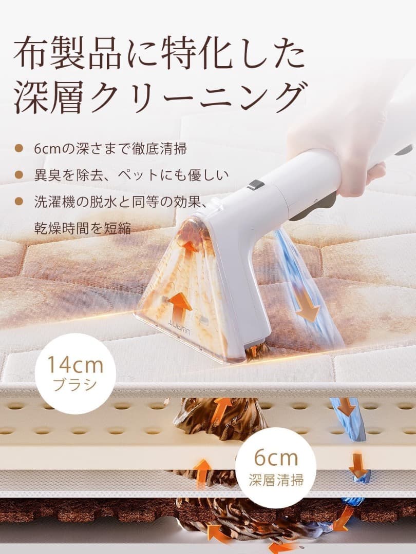 ✨リンサークリーナー 布洗浄機 12KPa 強力吸引力 2-in-1 電動洗浄機