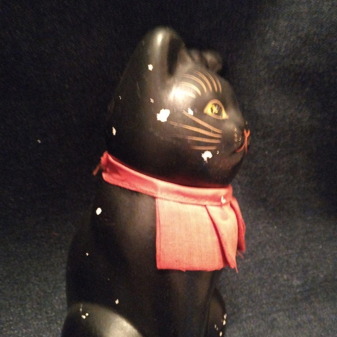 昭和レトロ　黒い招きネコ　貯金箱　当時　開運　ビンテージ