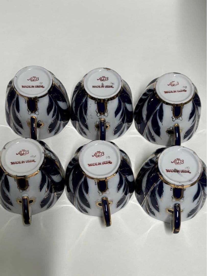 ロシア皇室御用達アンティークロモノーソフインペリアルポーセリン　ティーセット