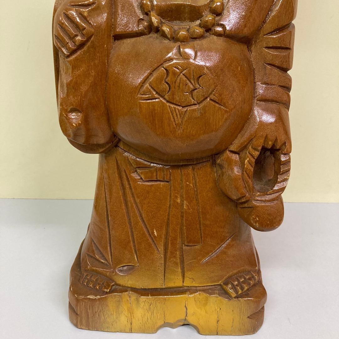E-4 布袋様 七福神 仏像 木彫り 木製 置物 縁起物 #開運 金運 招福