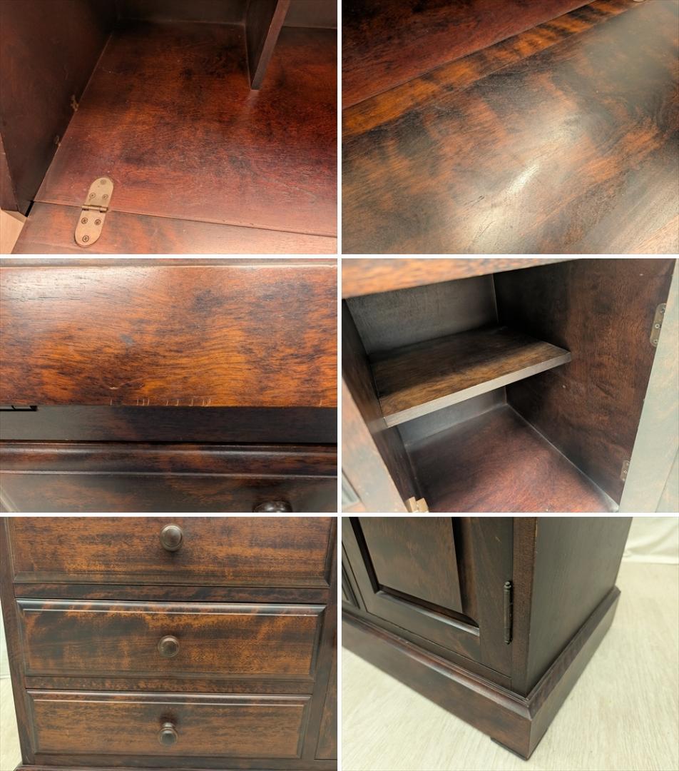 天然木　ライティングデスク　ライティングビューロー　学習机　勉強机　デスク　民藝