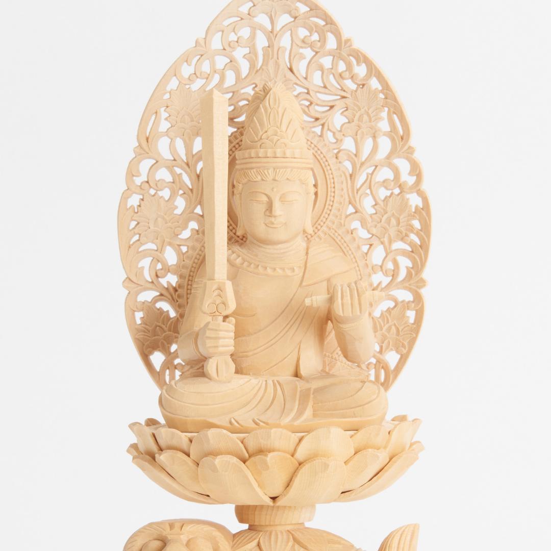 桧　２.５寸　文殊菩薩　仏像＃０５３