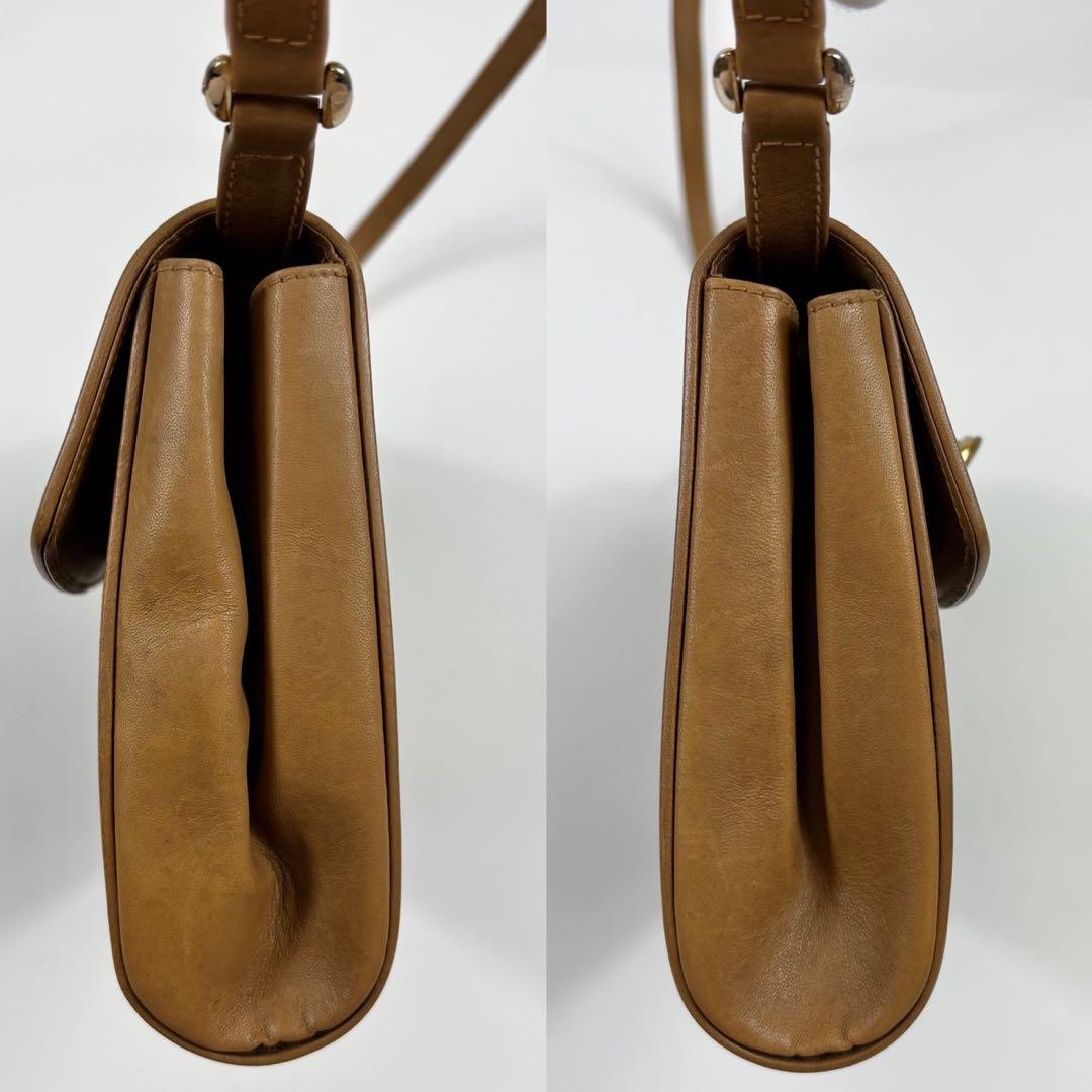 廃盤✨オールドGUCCI マイクロＧＧ　ゴールド ショルダー PVC ブラウン