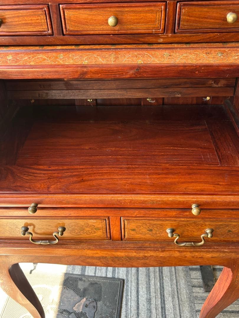 大特価！（59500円）アンティーク　ライディングビューロー　象嵌模様入り