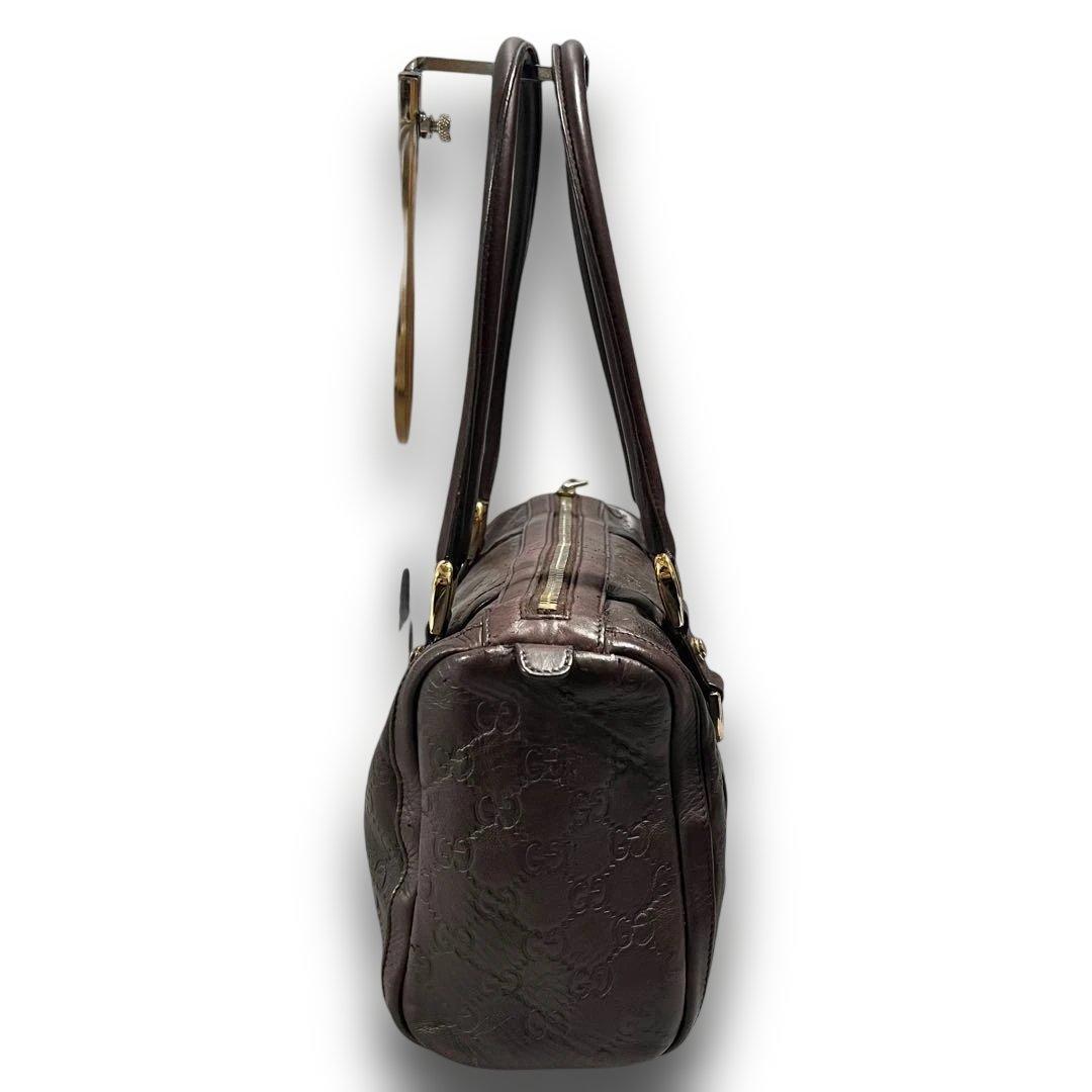 GUCCI ヴィンテージ GG型押し レザー ミニボストン