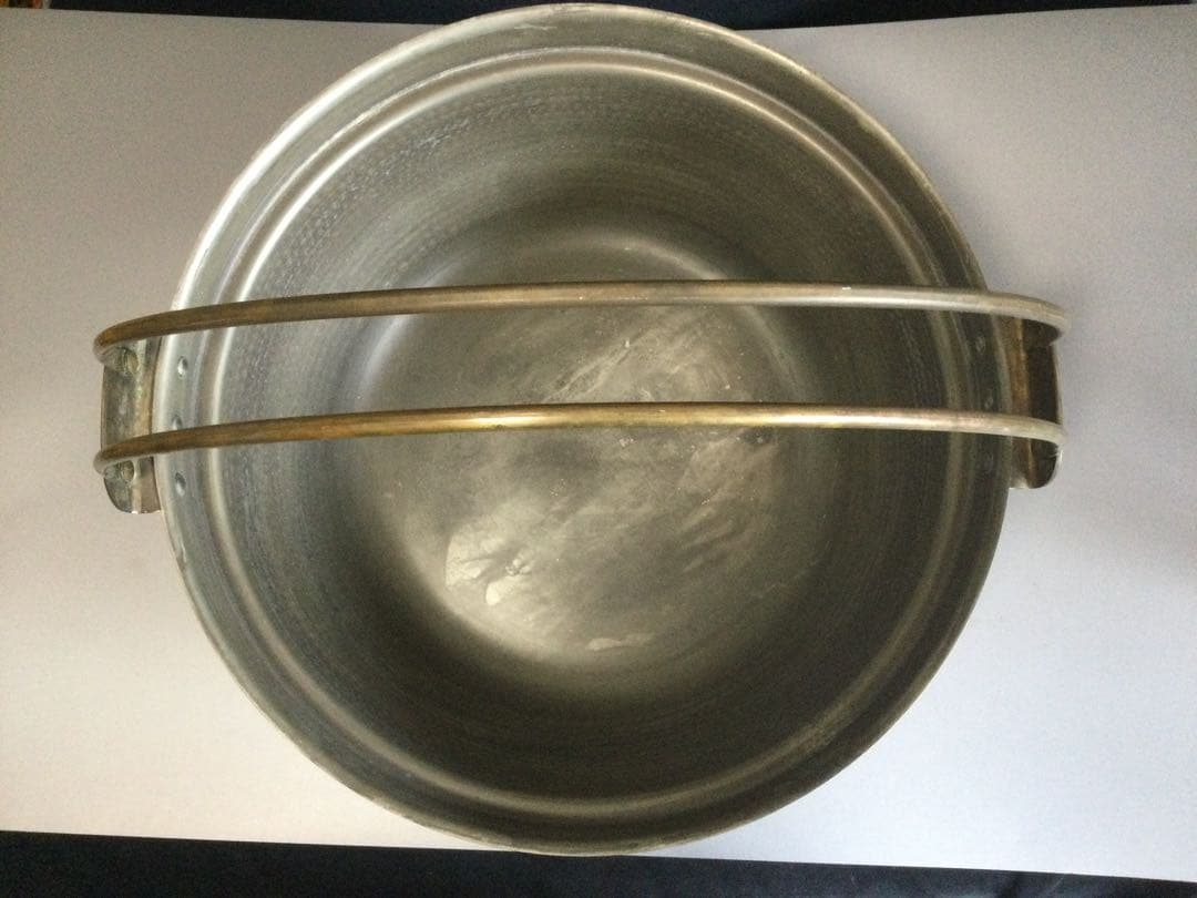 42センチ、外径４６センチ　重量3、7kg 銅製鍋　A