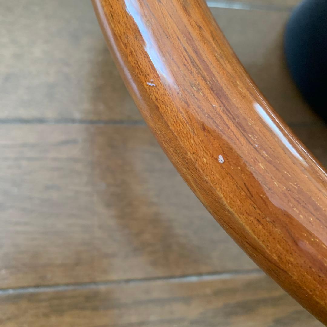 当時物　ウッド製　32Φ 3スポークステアリングホイール