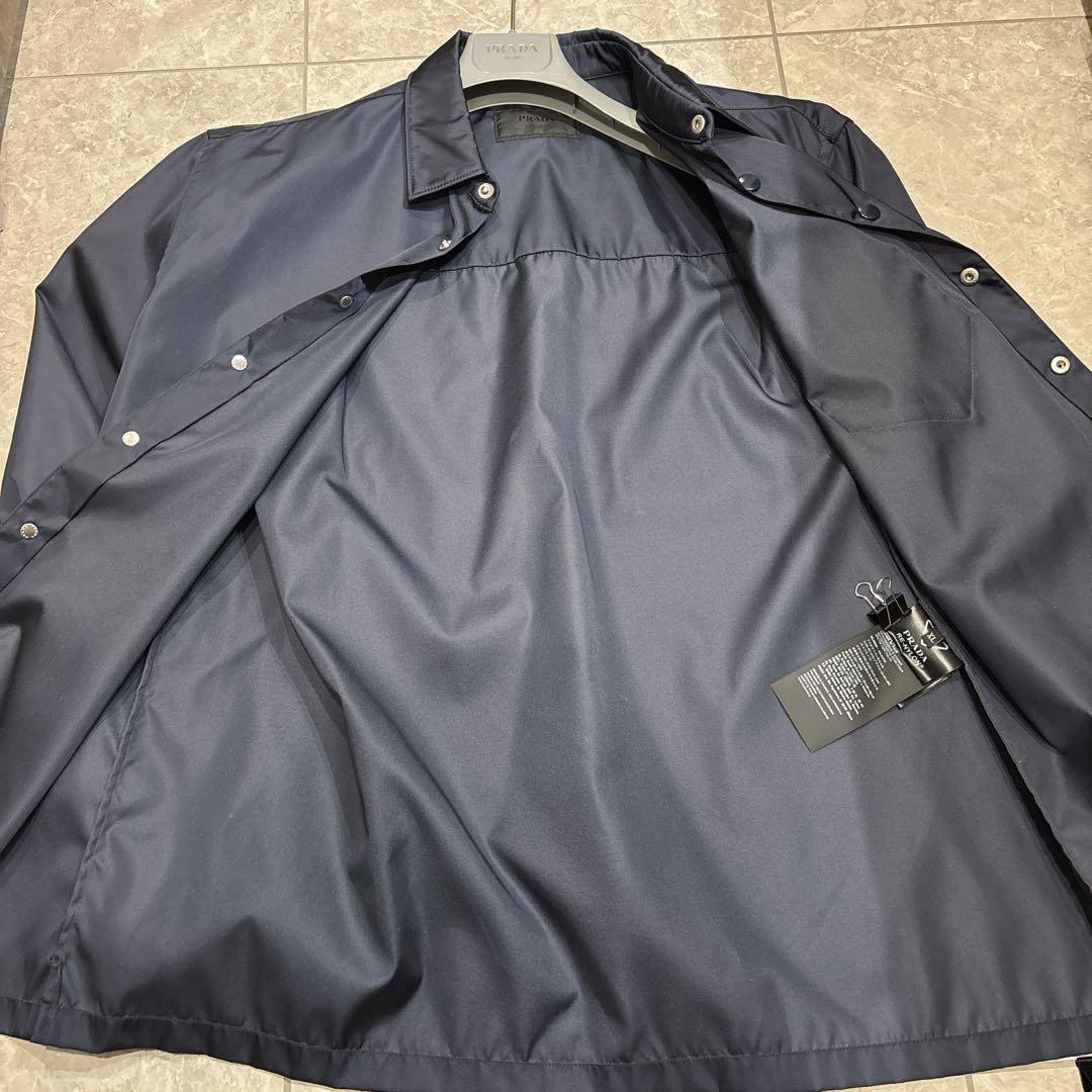 美品　PRADA Re-Nylon シャツ　三角ロゴ　XL 紺