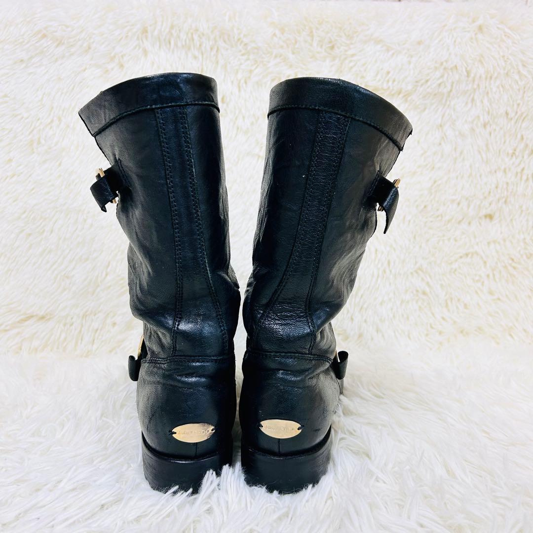 ジミーチュウ エンジニアブーツ 黒 レザー 箱袋付