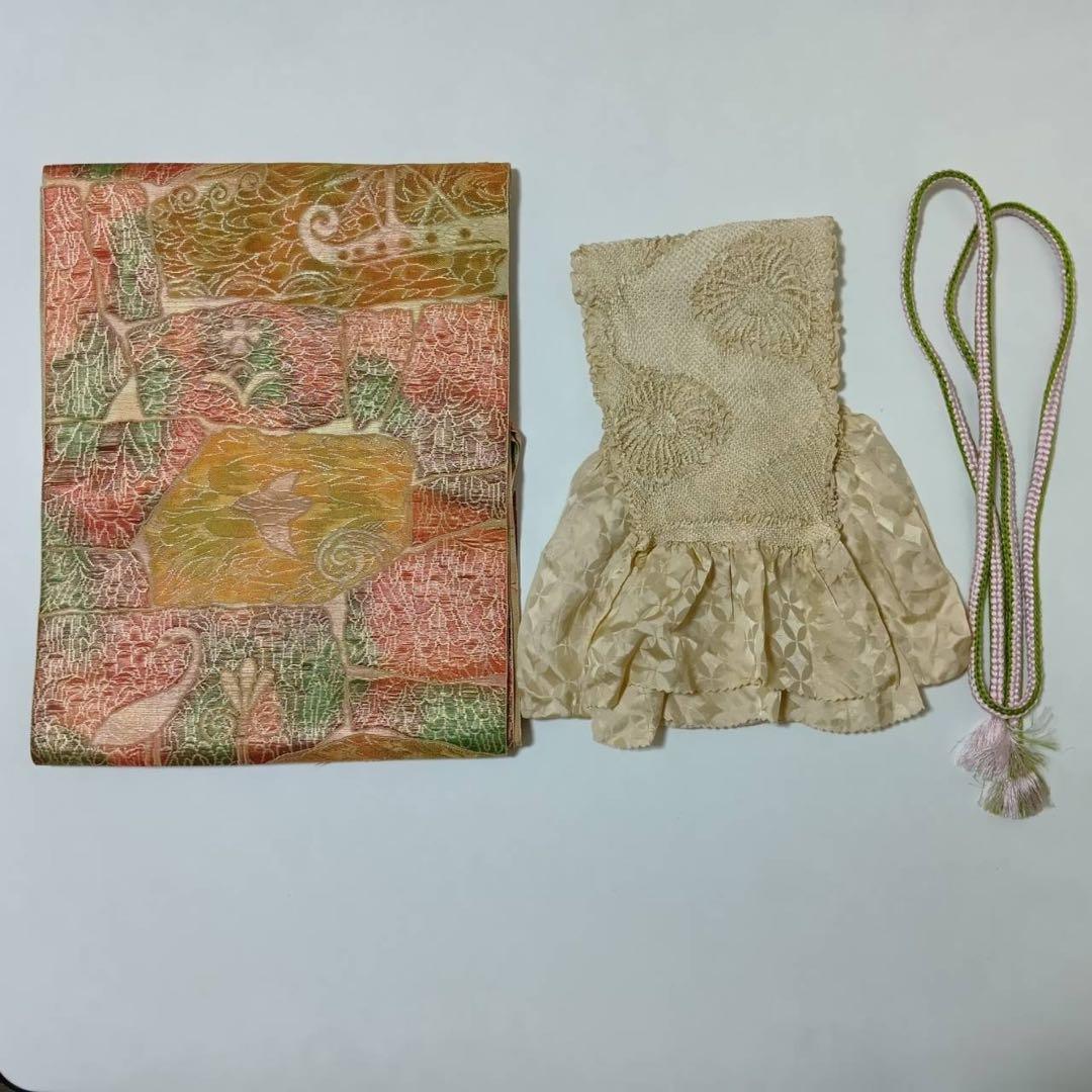 ほ*ん様 タ8879 未使用近い　美品　袷　紬　白紬　十日町紬系　小紋　正絹　フ