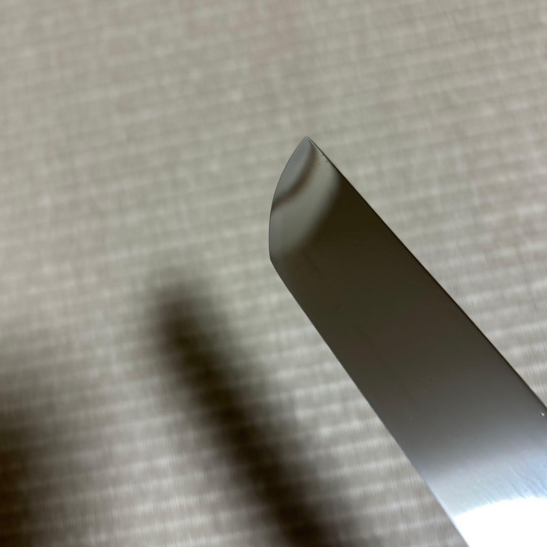 9寸　先丸　柳刃　包丁　和包丁　鏡面仕上げ　V金10号　本焼　黒檀八角柄