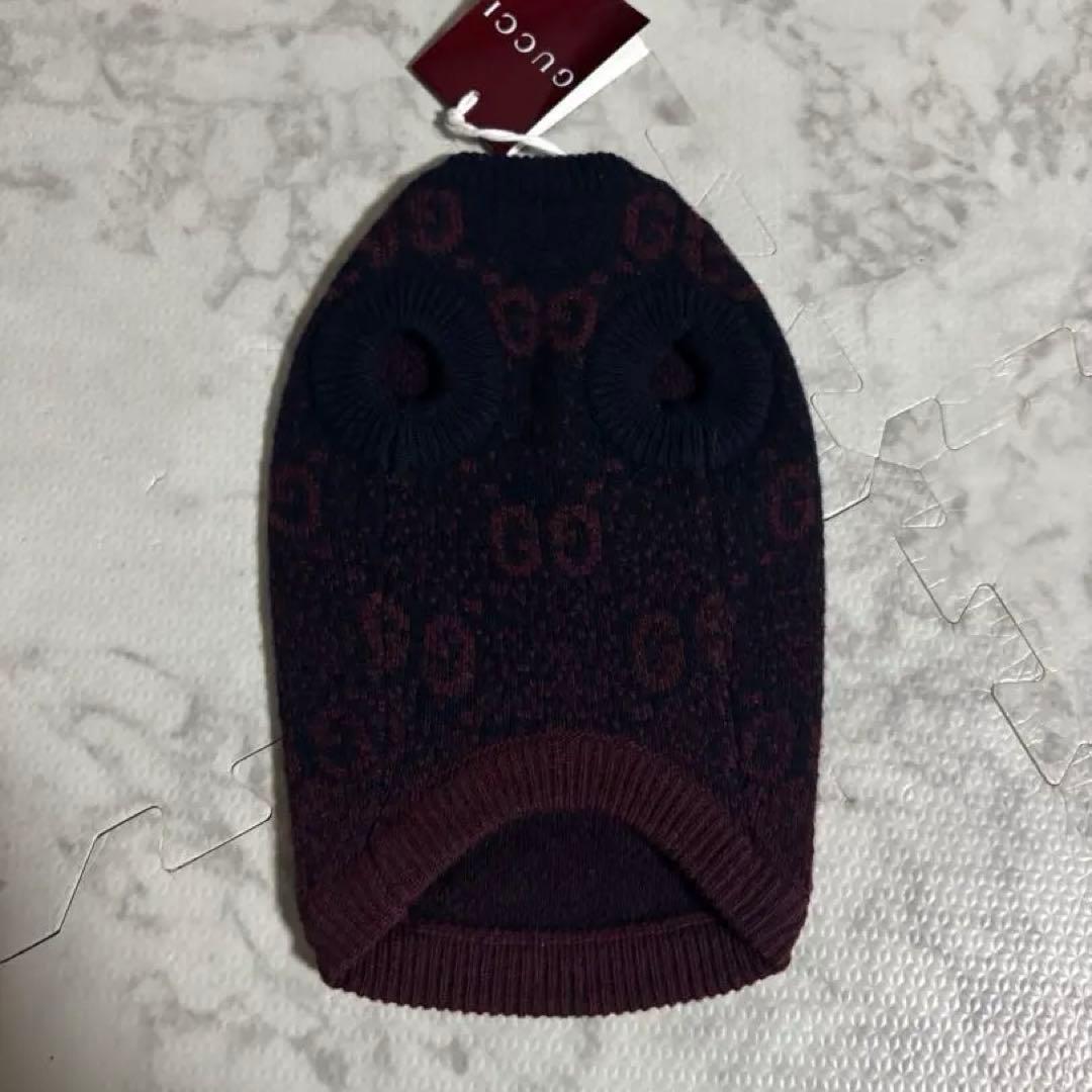 GUCCI ニットセーター ダークブルー/バーガンディ