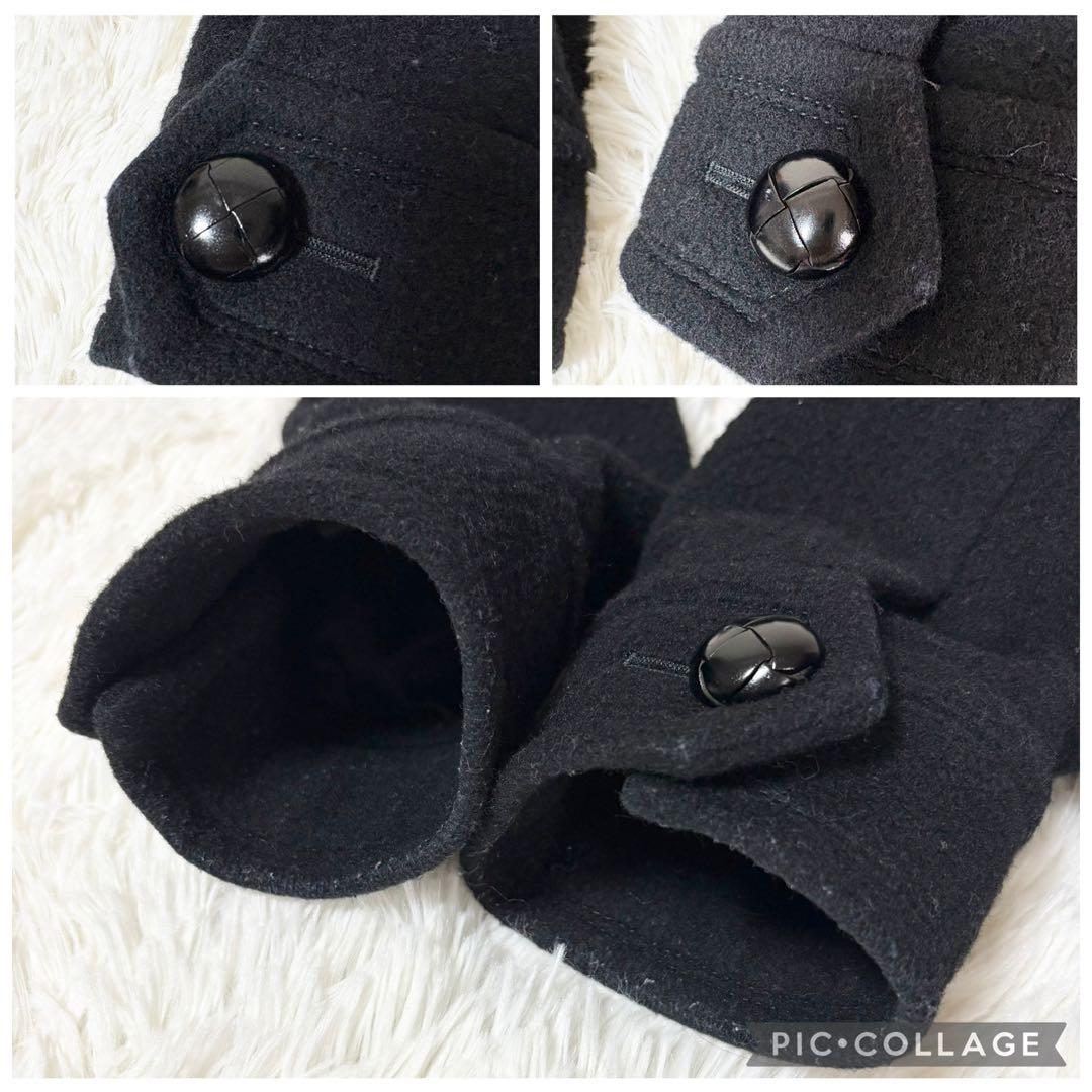 【人気】 バーバリーブルーレーベル フリル ウールコート 38 ブラック