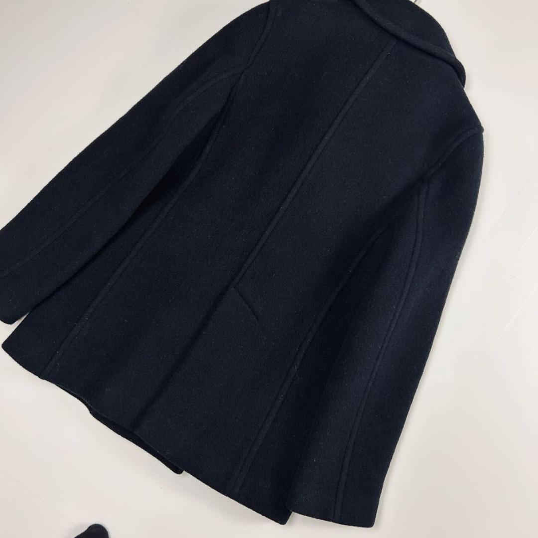 美品 マーガレットハウエル ピーコート アンゴラ カシミヤ カシミアブラック