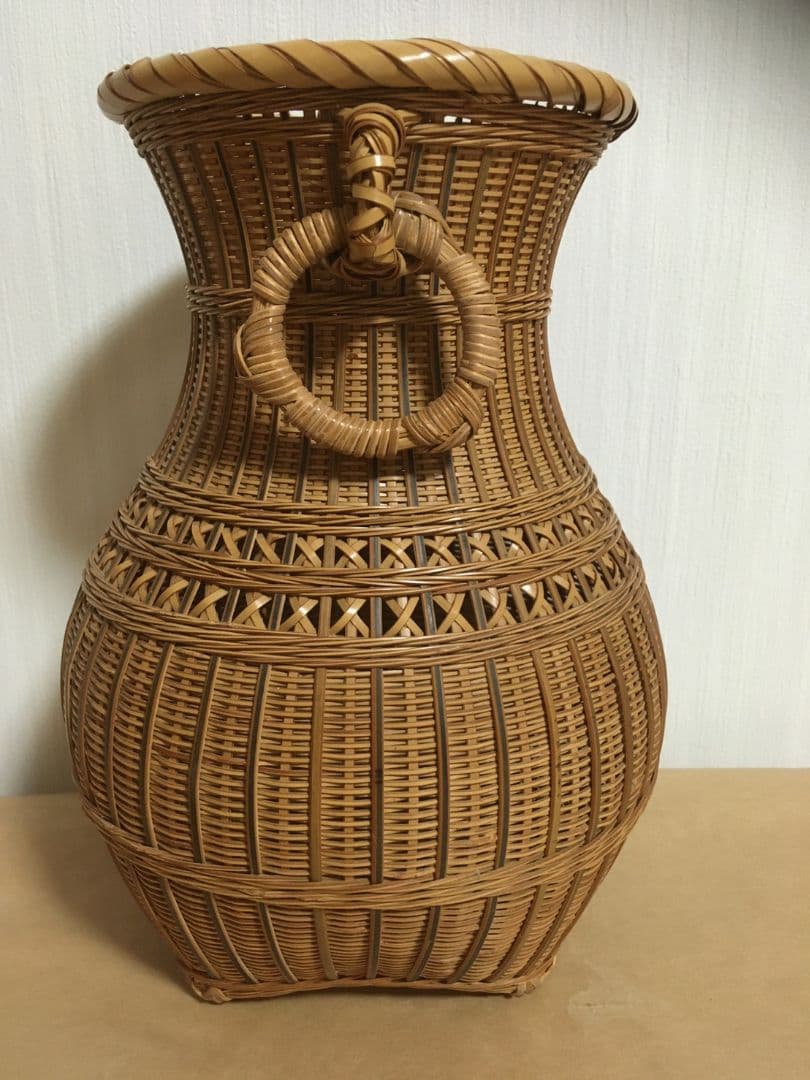 花籠　竹籠　竹かご　花竹籠　工芸品　竹細工　田辺一竹斎
