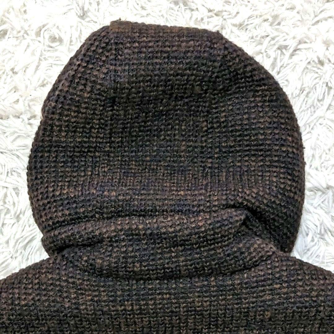 HERNO ヘルノ ダッフルコート ウール ニット ダークブラウン