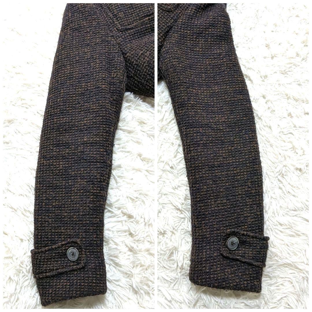 HERNO ヘルノ ダッフルコート ウール ニット ダークブラウン