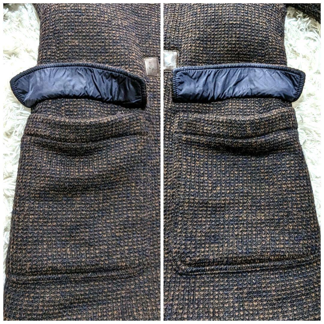 HERNO ヘルノ ダッフルコート ウール ニット ダークブラウン