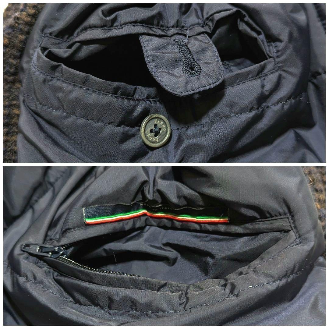 HERNO ヘルノ ダッフルコート ウール ニット ダークブラウン