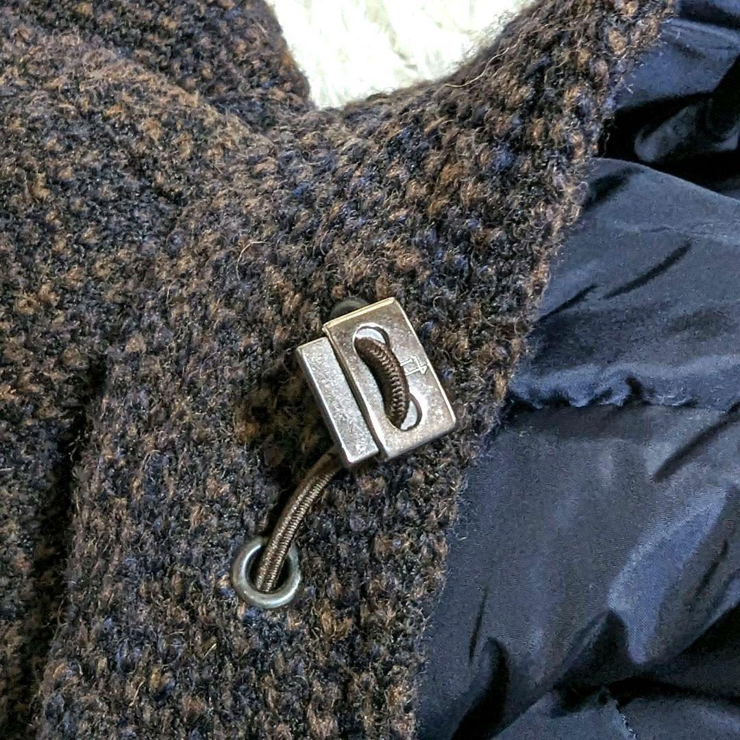 HERNO ヘルノ ダッフルコート ウール ニット ダークブラウン