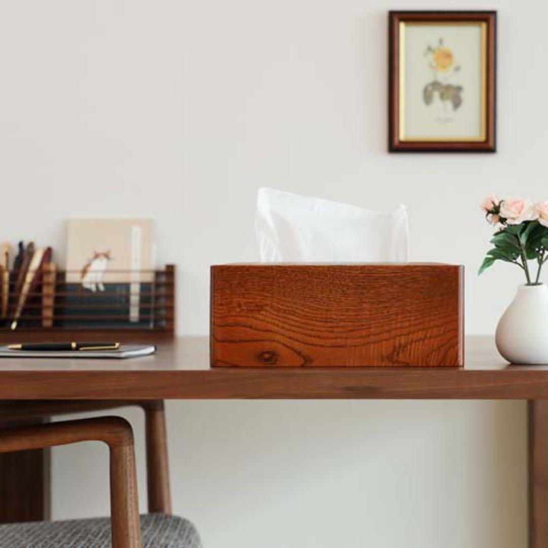 【新品未使用】伝統工芸 江戸指物 木製ティッシュケース ティッシュボックス