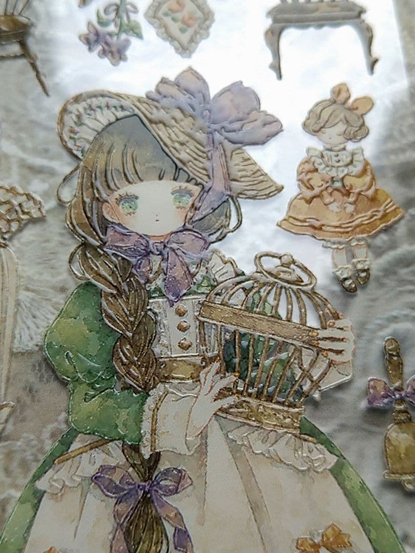 のこり２✩再販✩J191＃洋服千金(水晶)Shine切り売り海外人物マステ女の子