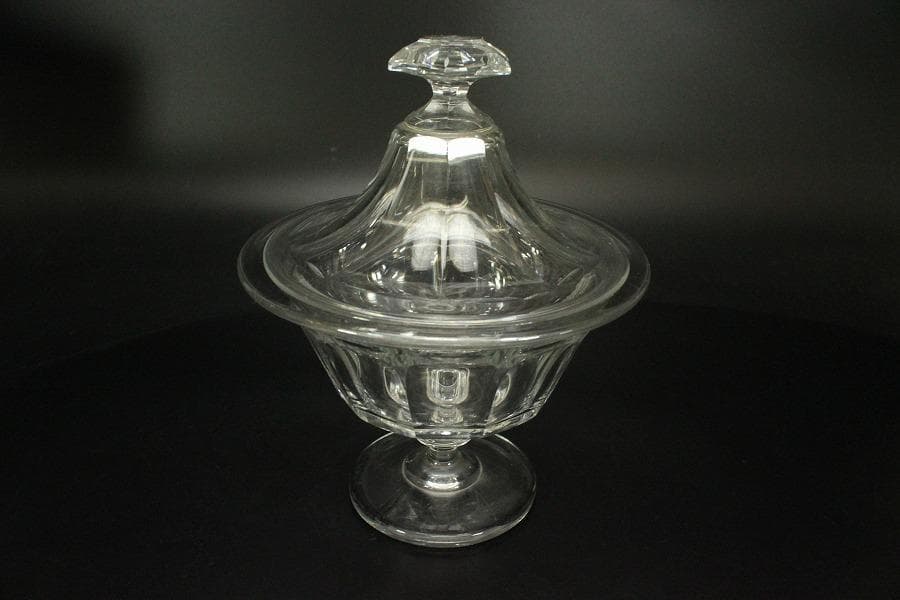 義山 ギヤマン 硝子 キャンディーボール 蓋物 時代物(ZE726)