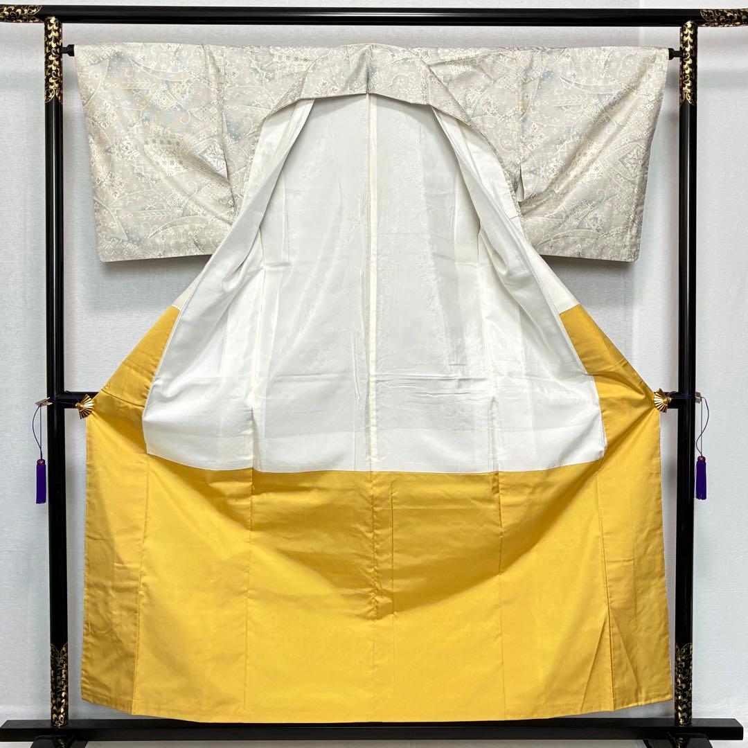 D40 本場白大島紬 正絹 着物 袷 美品