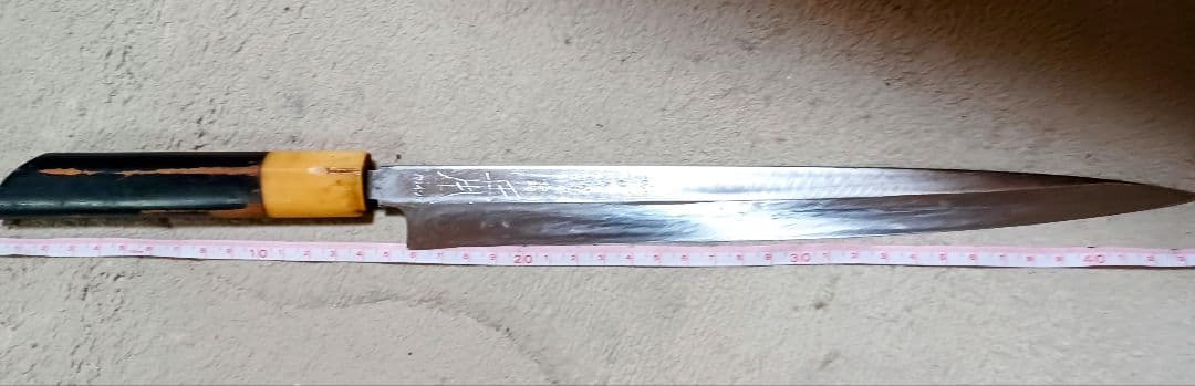 正本　総本店　柳葉包丁　本鋼　角巻　鞘付き