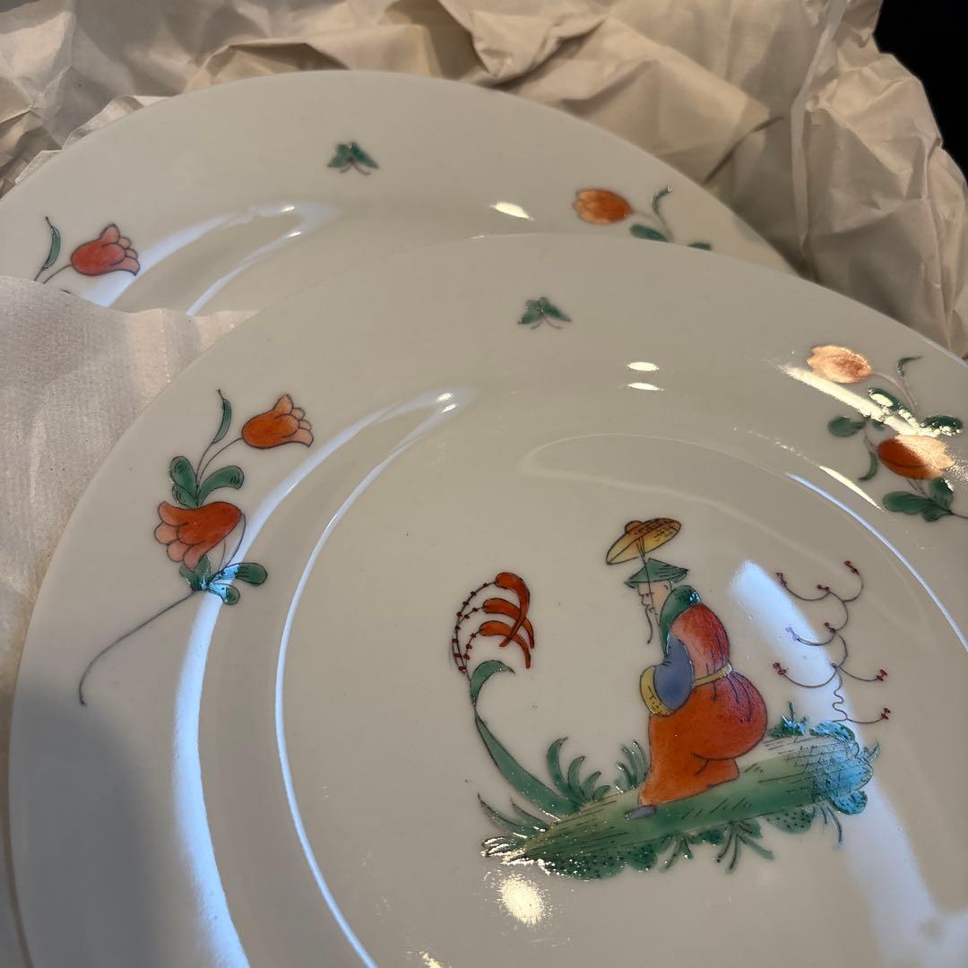 シノワズリプレート皿3枚セット　香港ペニンシュラ絵付け工房作品ヘレンド好きに