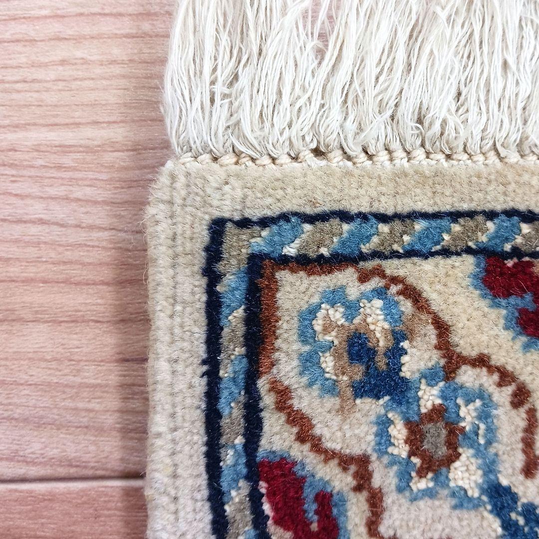 専用Y2000 ペルシャ絨毯 イラン ナイン産 ウール 手織り 127×90㎝