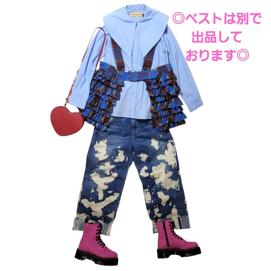 ♡受注生産♡トーマスマグパイ♡ ビッグカラー シャツ サックス