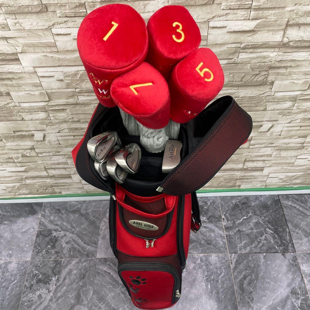 【美品】AXEL ゴルフバッグ、クラブ