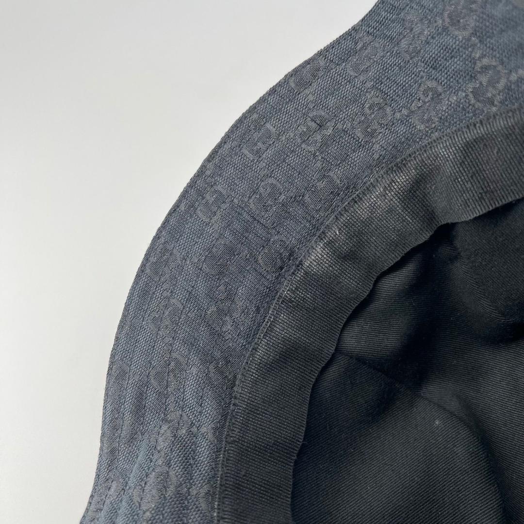 良品✨GUCCI GGキャンバス ロゴプレート バケットハット 帽子 サイズL