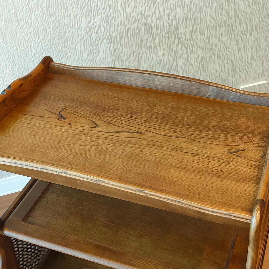 カリモク　キッチンワゴン　木製ワゴン　サイドテーブル　キャスター付き