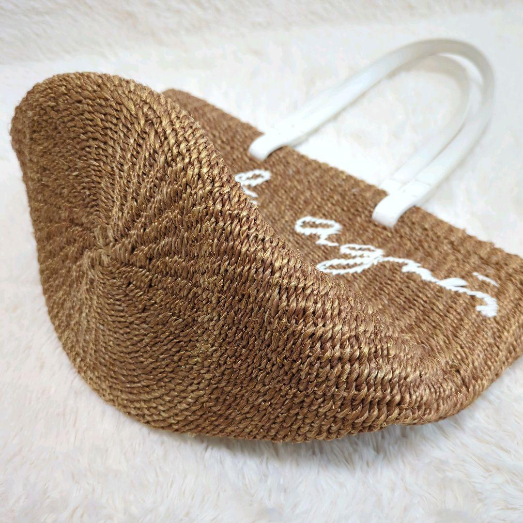 agne's b. アニエスベーボヤージュ　カゴバッグ トートバッグ　ロゴ刺繍