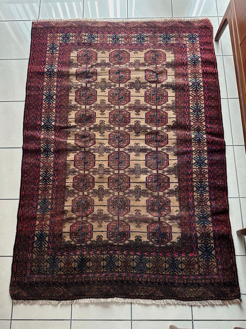 174×121 ヴィンテージラグ　バルーチ　手織ラグ