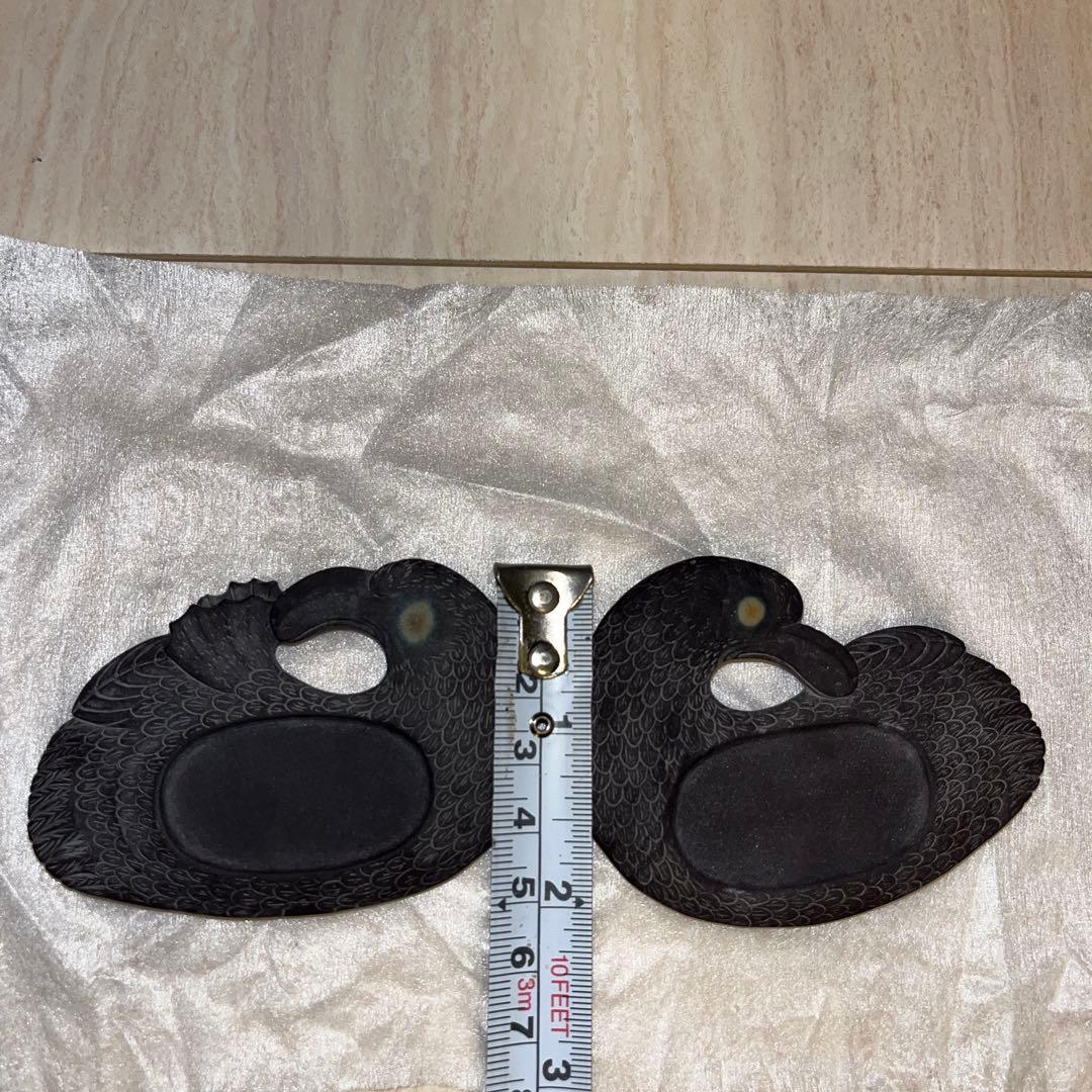 珍品　石眼　石硯　ミニ硯　鳩　２対　レア　時代物　唯一無二