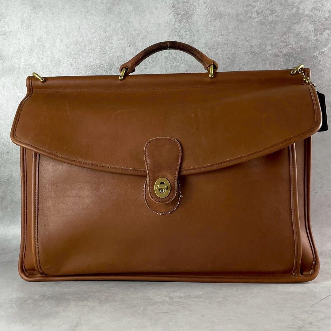 オールドコーチ　ビジネスバッグ　2way ターンロック　レザー　ブラウン