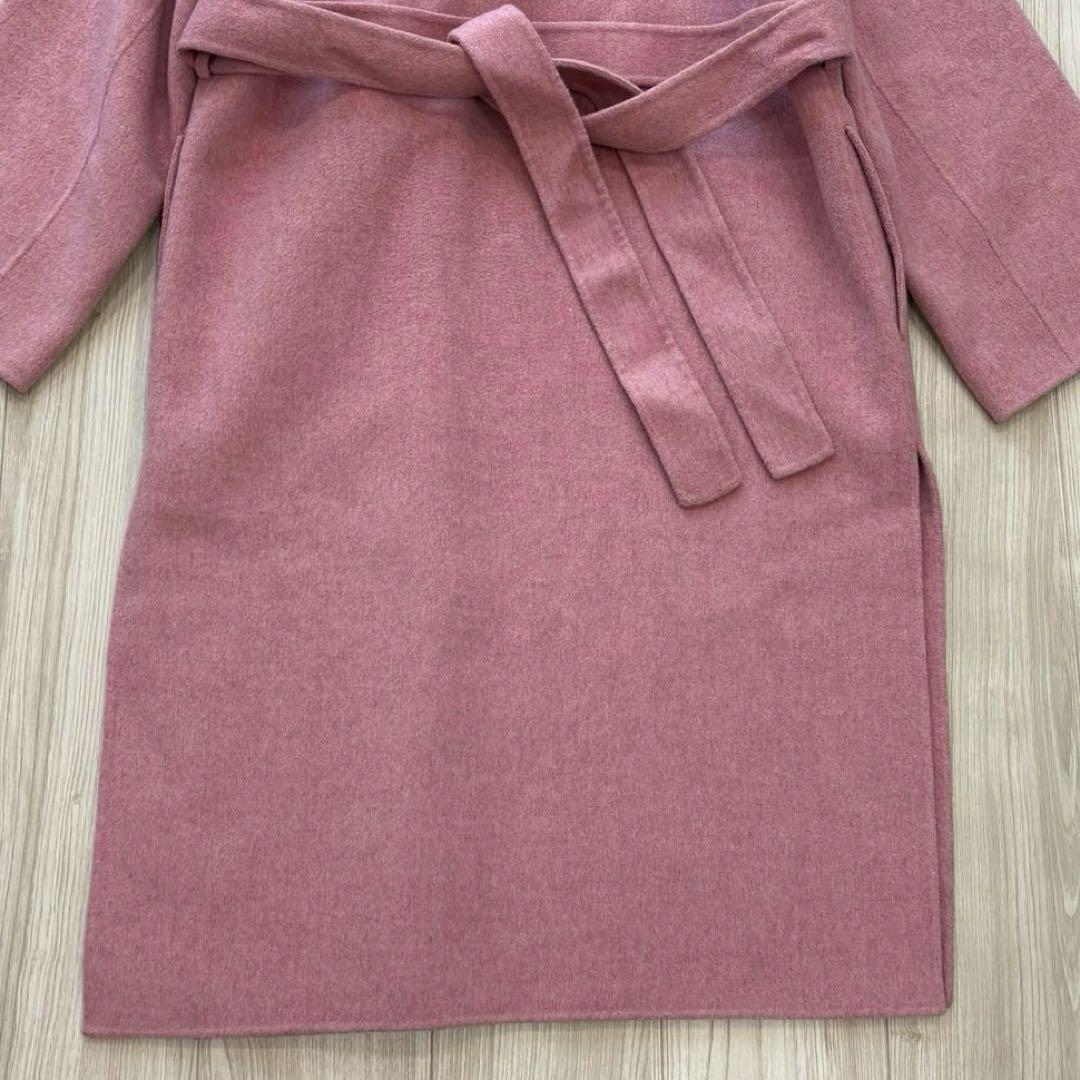 【美品】Theory ベルテッドコート カシミヤ ピンク 1 ダブルフェイス