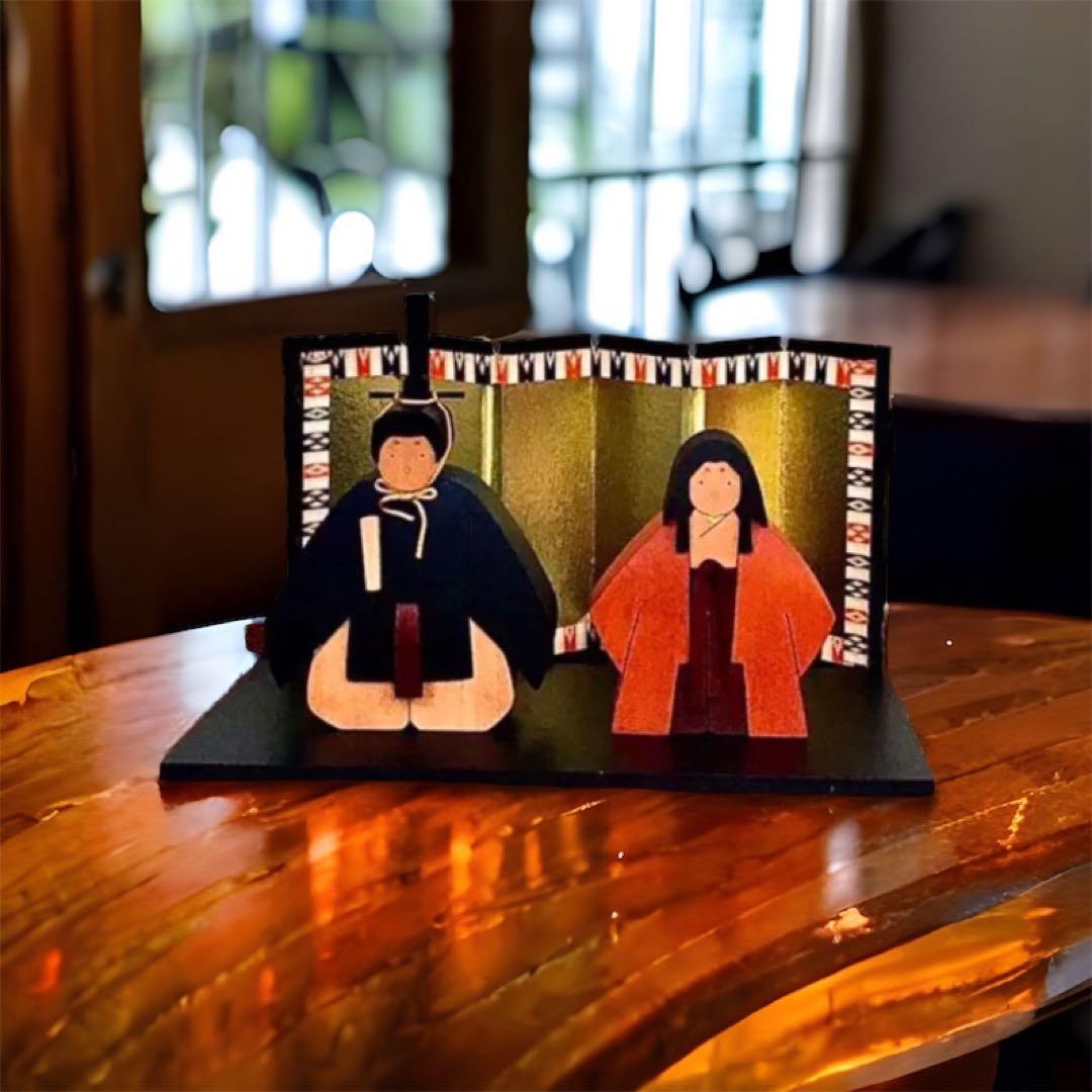 廃盤品 立ち雛 ひな人形 ウッドハウス 岩渕正・咲子  郷土玩具 木目込人形