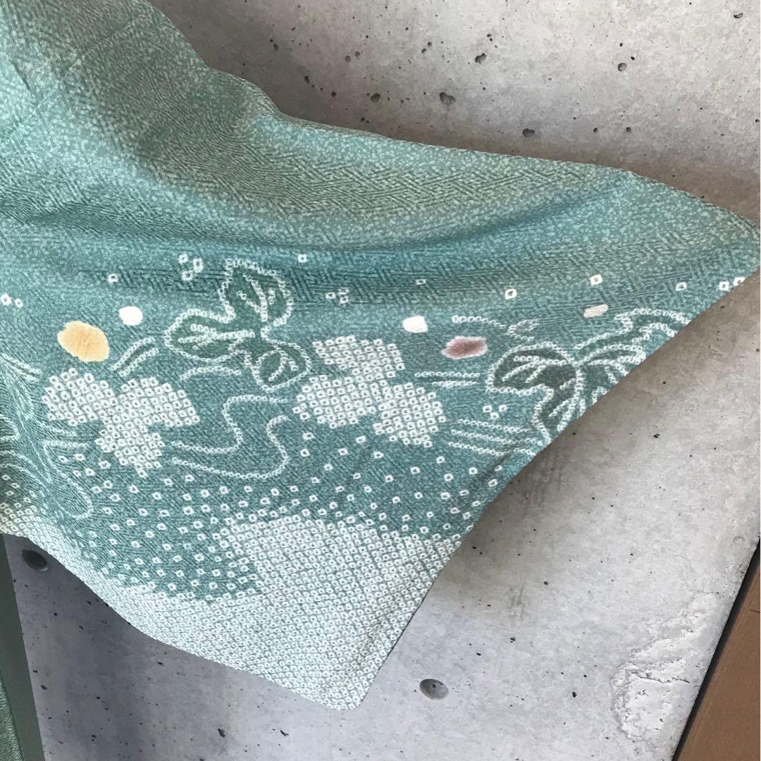 正絹　上質な訪問着　絞り柄　袷