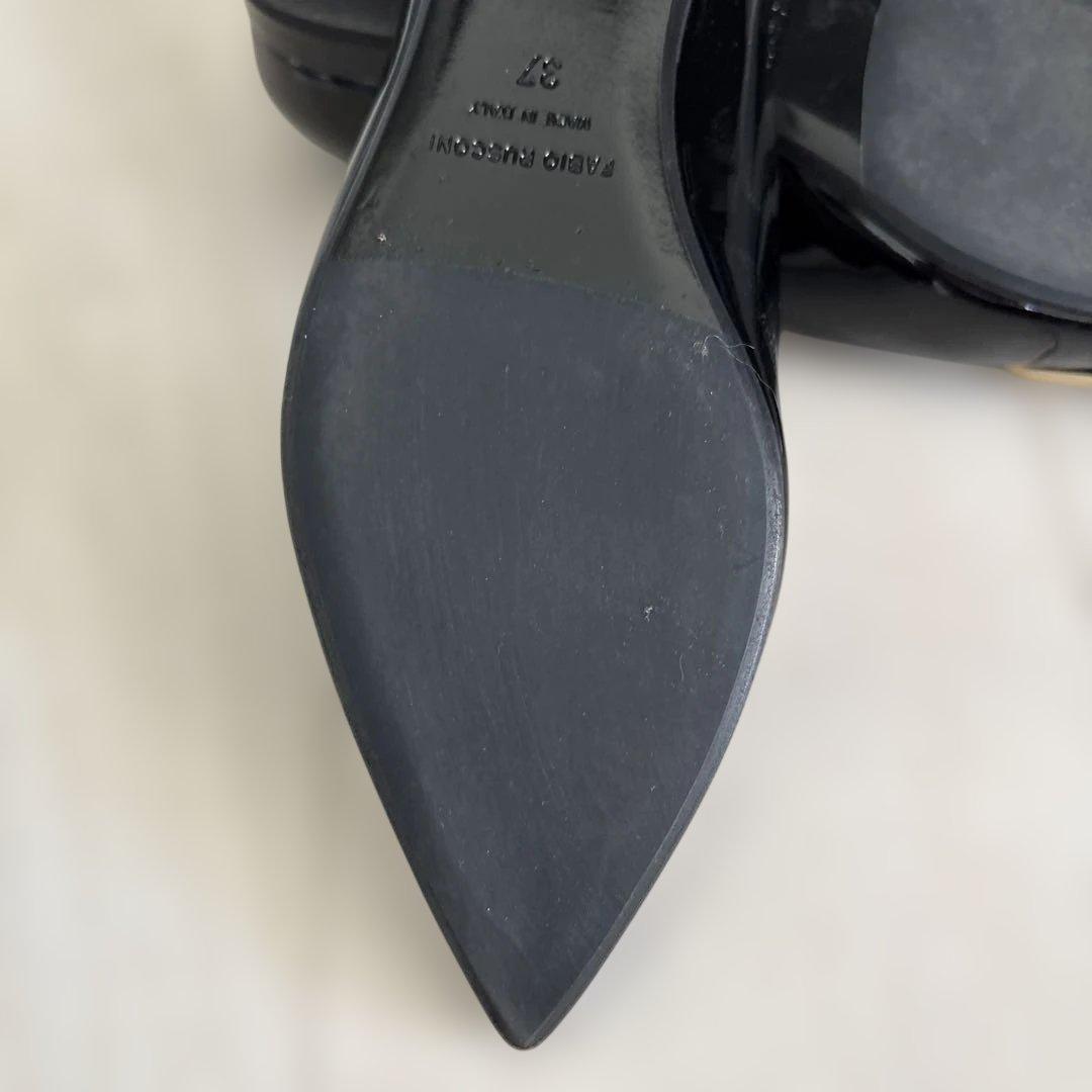 FABIO RUSCONI ブラック フラットシューズ